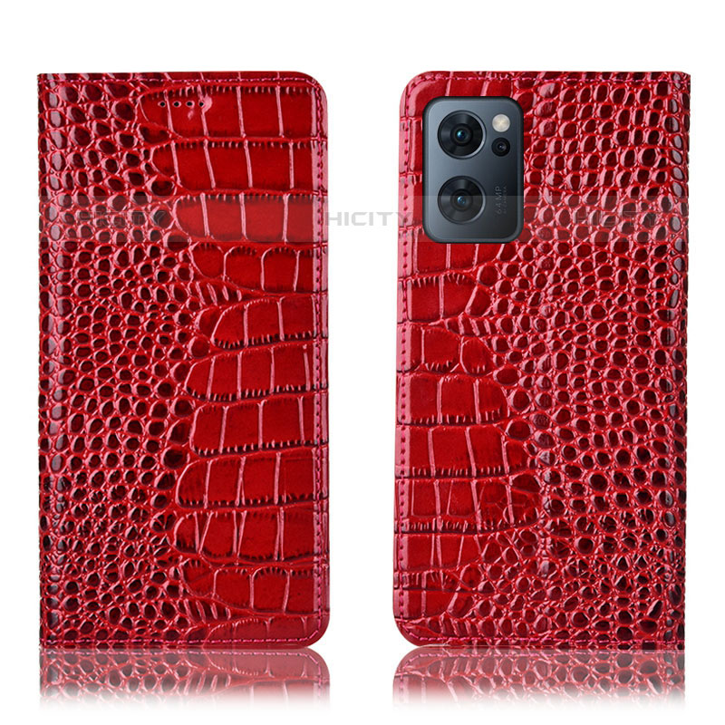 Funda de Cuero Cartera con Soporte Carcasa H08P para Oppo Reno7 5G