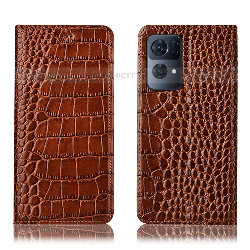 Funda de Cuero Cartera con Soporte Carcasa H08P para Oppo Reno7 Pro 5G