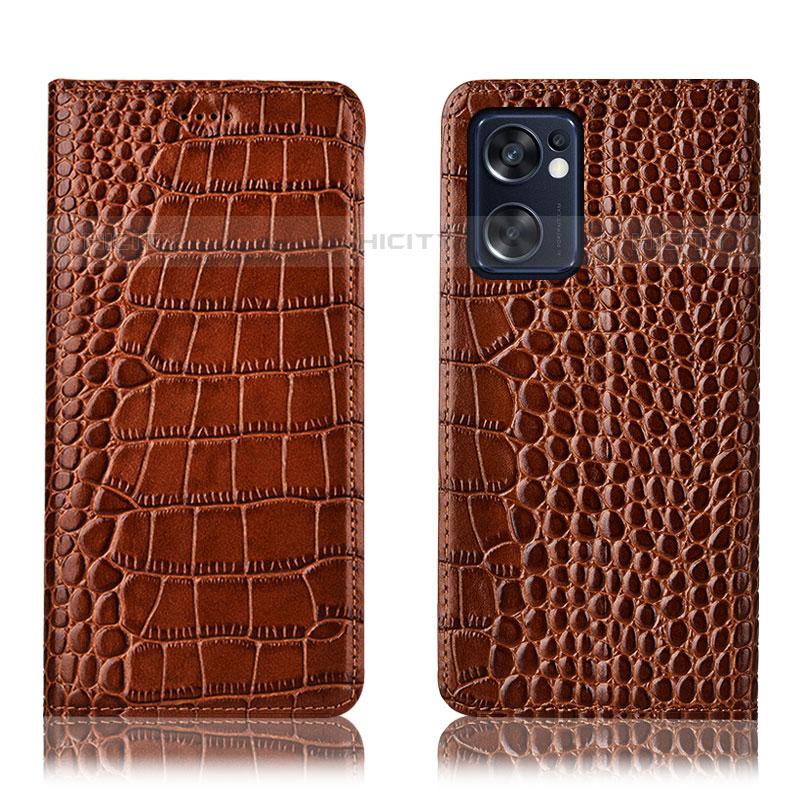 Funda de Cuero Cartera con Soporte Carcasa H08P para Oppo Reno7 SE 5G