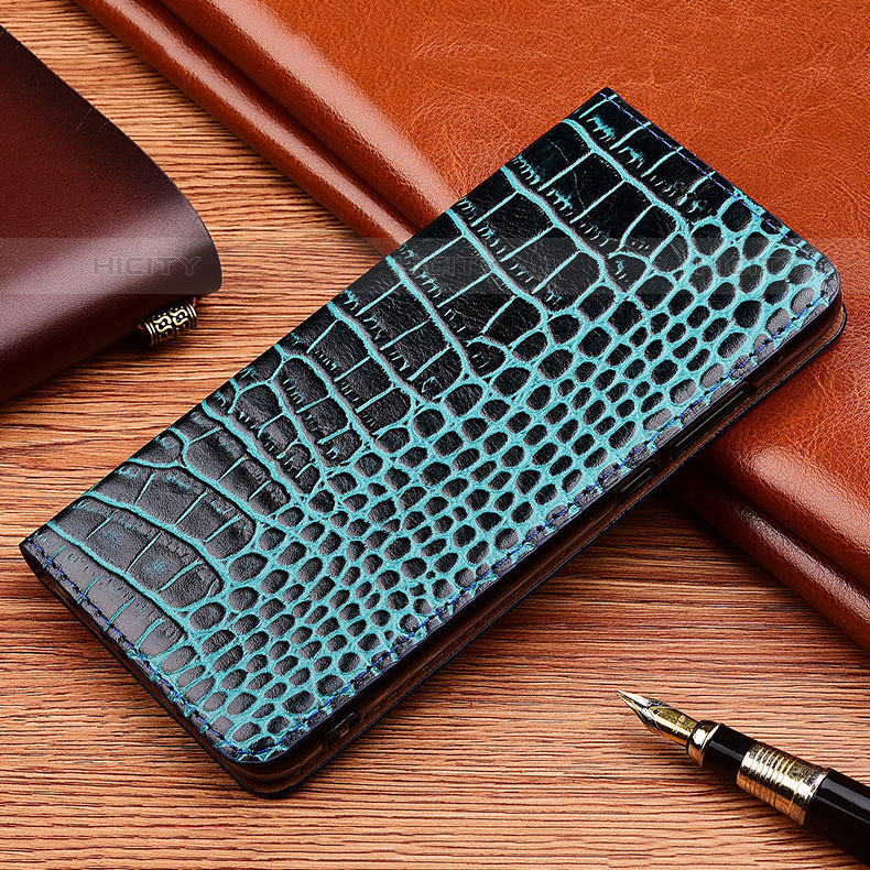 Funda de Cuero Cartera con Soporte Carcasa H08P para Samsung Galaxy M02s Azul