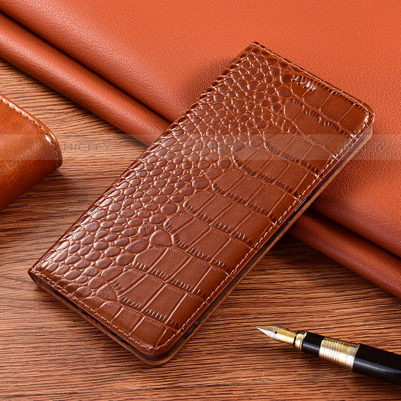 Funda de Cuero Cartera con Soporte Carcasa H08P para Samsung Galaxy S21 Plus 5G Marron Claro