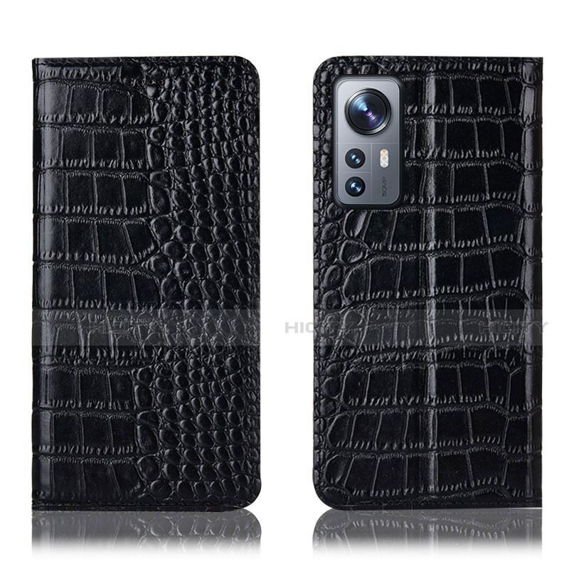 Funda de Cuero Cartera con Soporte Carcasa H08P para Xiaomi Mi 12 5G Negro