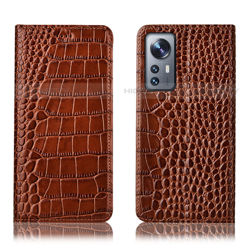 Funda de Cuero Cartera con Soporte Carcasa H08P para Xiaomi Mi 12 Lite 5G Marron Claro