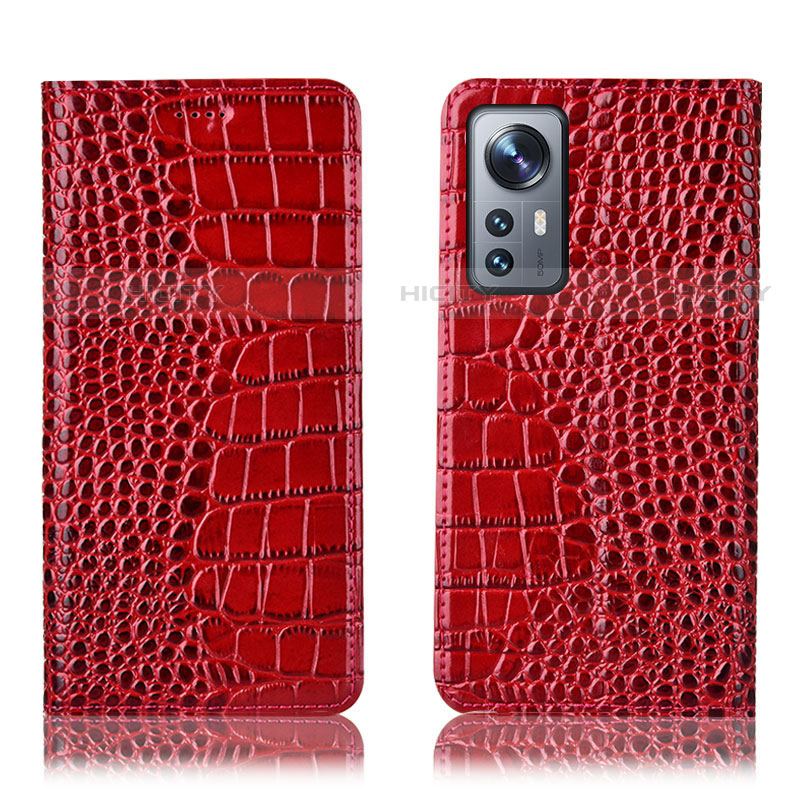 Funda de Cuero Cartera con Soporte Carcasa H08P para Xiaomi Mi 12 Lite 5G Rojo