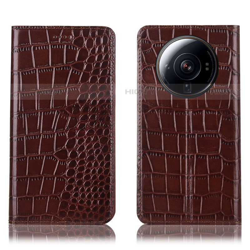 Funda de Cuero Cartera con Soporte Carcasa H08P para Xiaomi Mi 12 Ultra 5G Marron