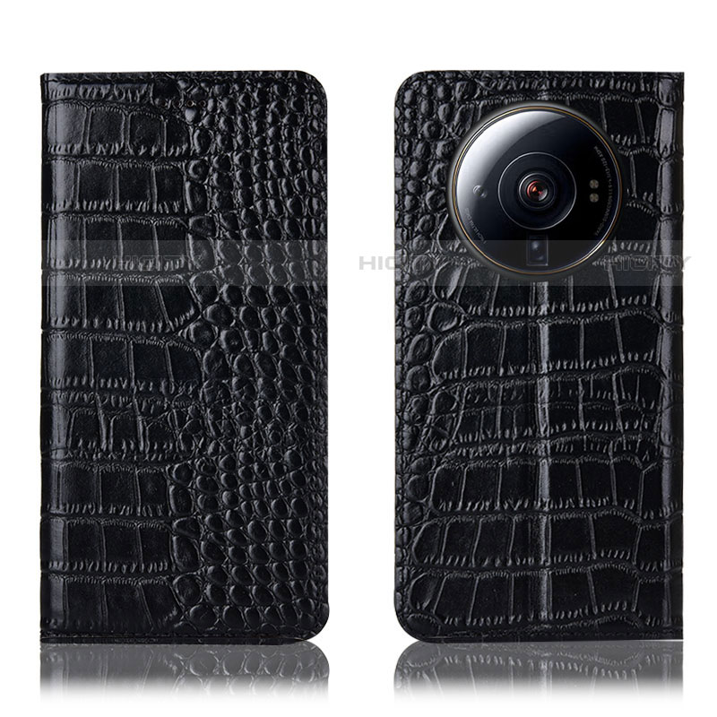 Funda de Cuero Cartera con Soporte Carcasa H08P para Xiaomi Mi 12S Ultra 5G Negro