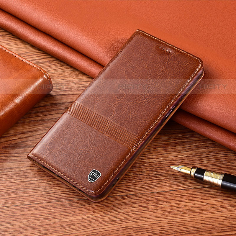 Funda de Cuero Cartera con Soporte Carcasa H09P para Motorola Moto G100 5G Marron Claro