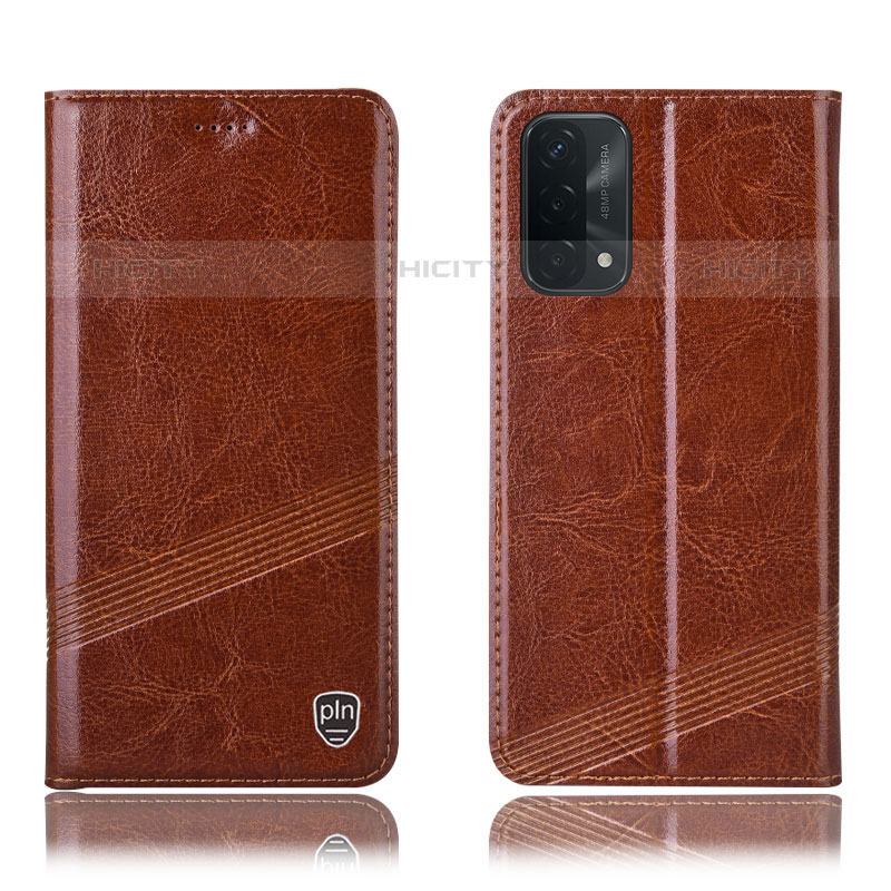 Funda de Cuero Cartera con Soporte Carcasa H09P para OnePlus Nord N200 5G Marron Claro