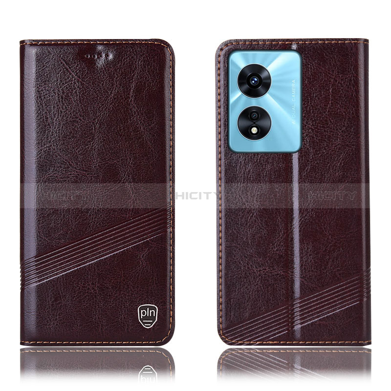 Funda de Cuero Cartera con Soporte Carcasa H09P para Oppo A1 Pro 5G Marron