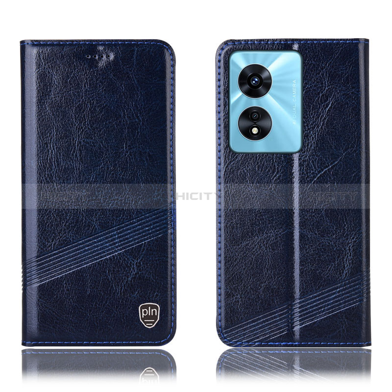 Funda de Cuero Cartera con Soporte Carcasa H09P para Oppo F23 5G Azul