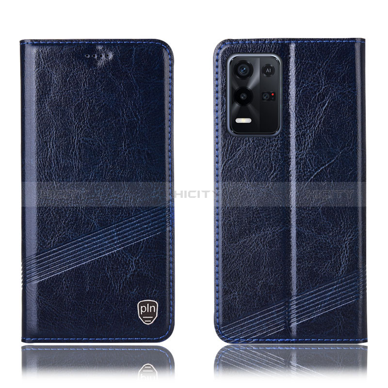 Funda de Cuero Cartera con Soporte Carcasa H09P para Oppo K9X 5G Azul