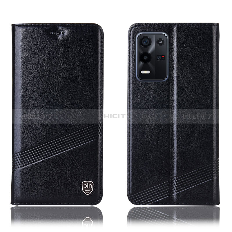 Funda de Cuero Cartera con Soporte Carcasa H09P para Oppo K9X 5G Negro