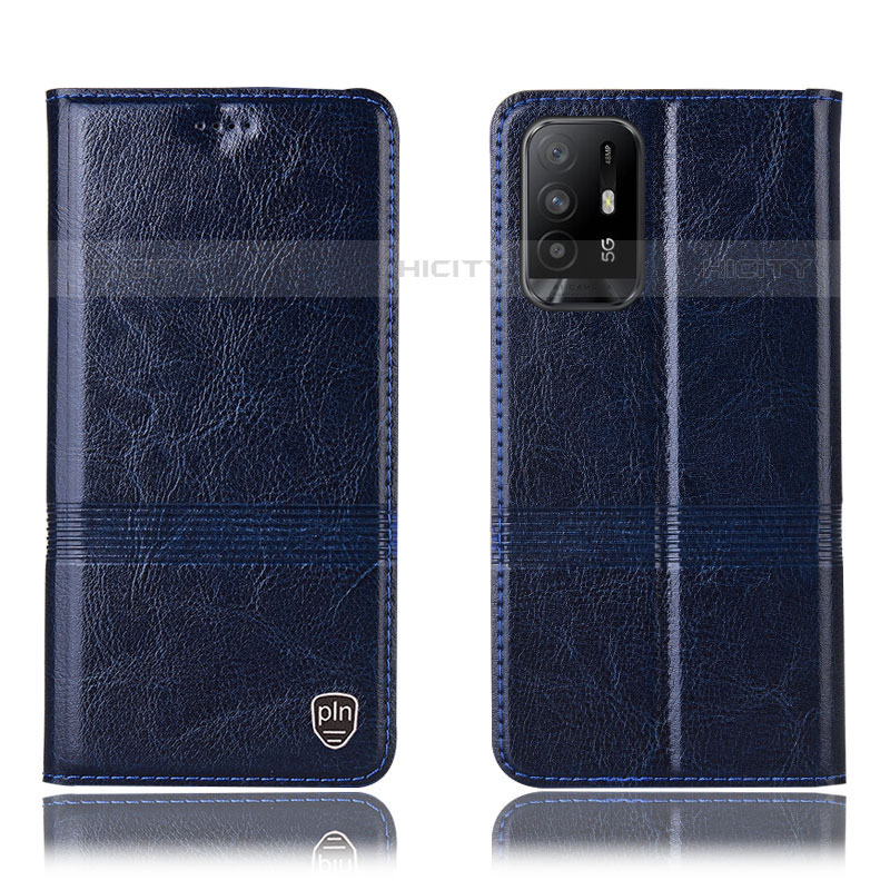 Funda de Cuero Cartera con Soporte Carcasa H09P para Oppo Reno5 Z 5G Azul