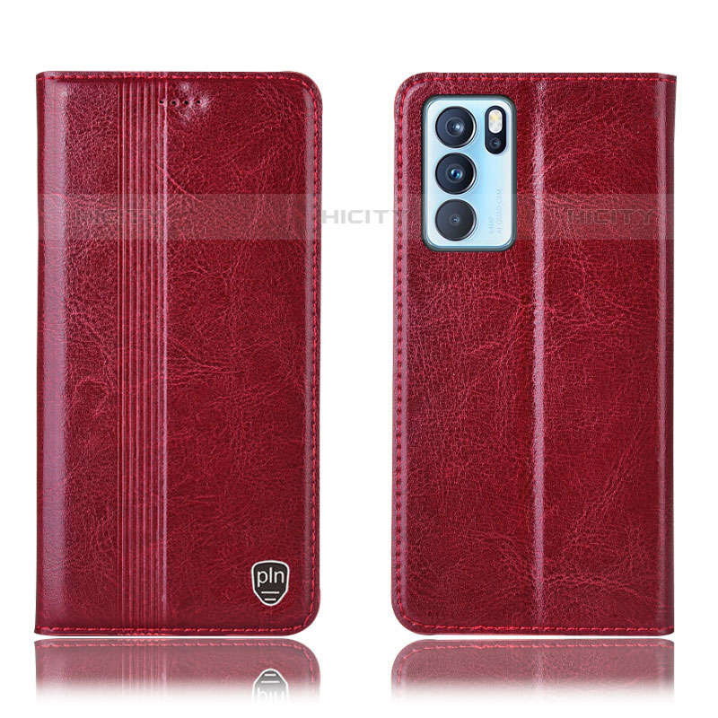 Funda de Cuero Cartera con Soporte Carcasa H09P para Oppo Reno6 Pro 5G India