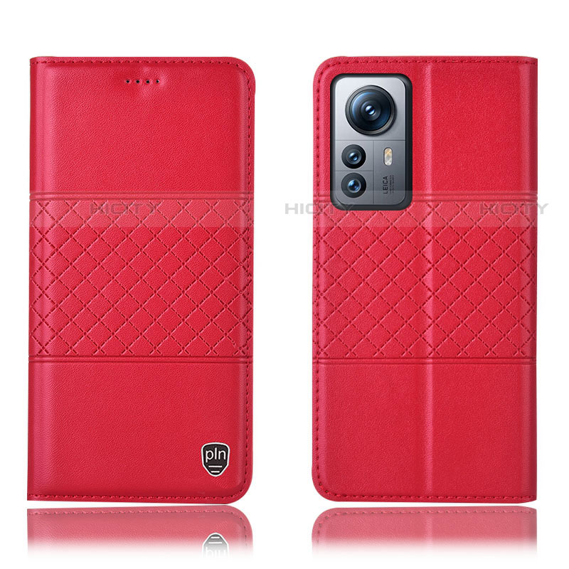 Funda de Cuero Cartera con Soporte Carcasa H09P para Xiaomi Mi 12 Pro 5G Rojo