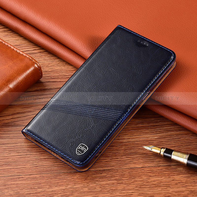 Funda de Cuero Cartera con Soporte Carcasa H09P para Xiaomi Redmi 9 Azul
