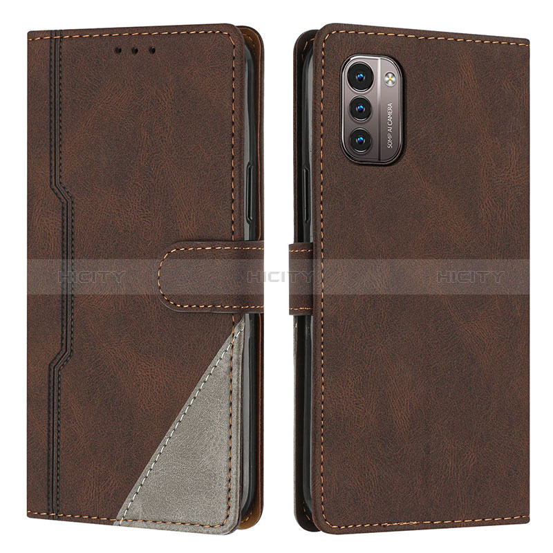 Funda de Cuero Cartera con Soporte Carcasa H09X para Nokia G11 Marron