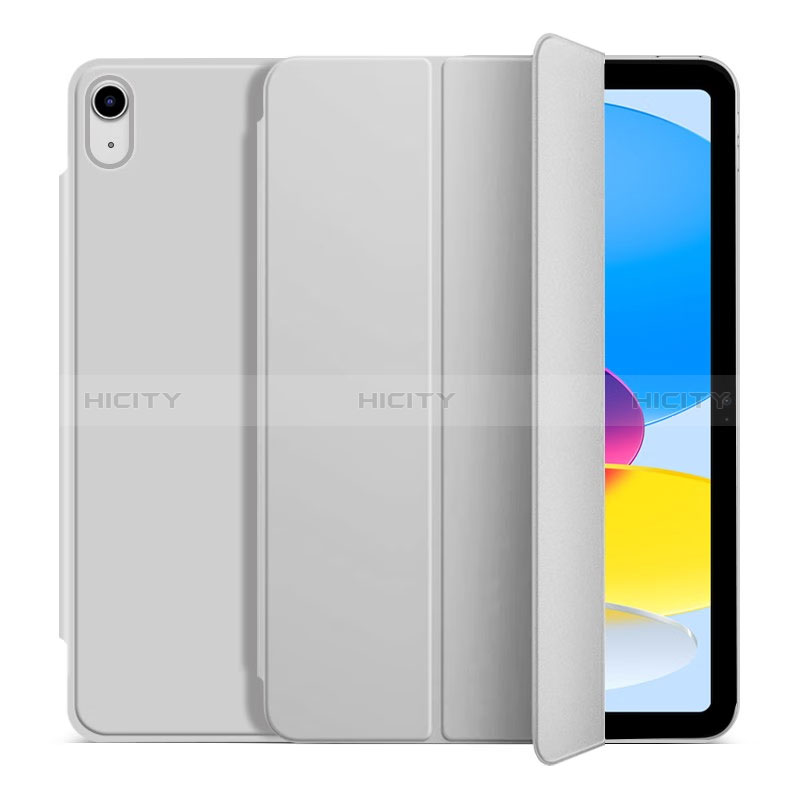 Funda de Cuero Cartera con Soporte Carcasa H10 para Apple iPad 10.9 (2022) Blanco