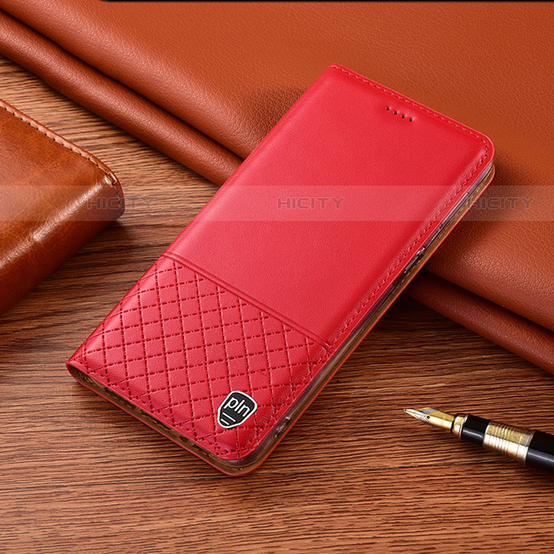 Funda de Cuero Cartera con Soporte Carcasa H10P para Motorola Moto Edge S 5G Rojo