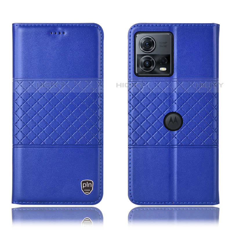 Funda de Cuero Cartera con Soporte Carcasa H10P para Motorola Moto Edge S30 Pro 5G Azul