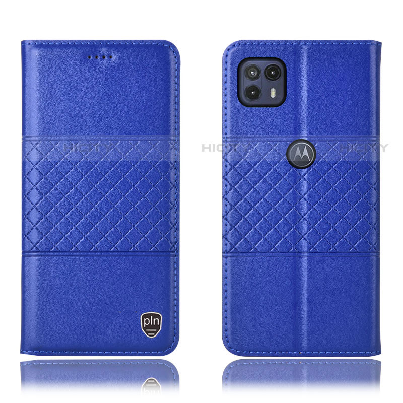 Funda de Cuero Cartera con Soporte Carcasa H10P para Motorola Moto G50 5G Azul