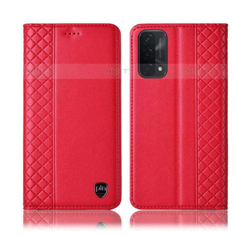 Funda de Cuero Cartera con Soporte Carcasa H10P para OnePlus Nord N200 5G Rojo