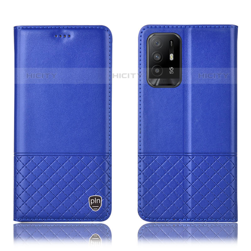 Funda de Cuero Cartera con Soporte Carcasa H10P para Oppo F19 Pro+ Plus 5G Azul