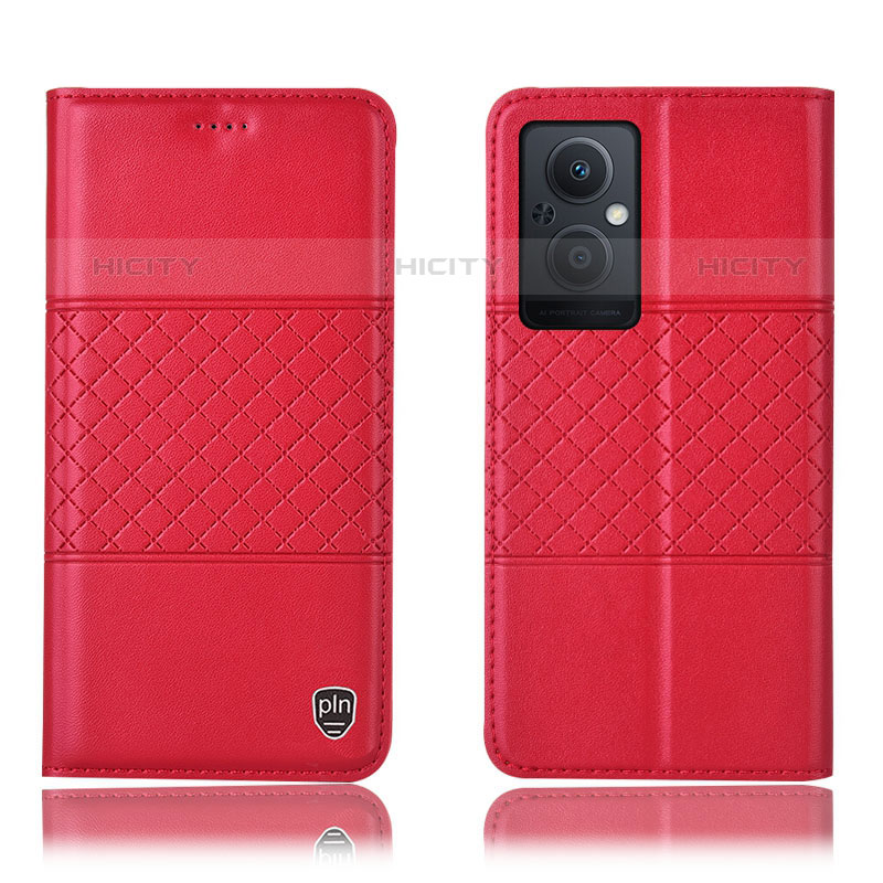 Funda de Cuero Cartera con Soporte Carcasa H10P para Oppo F21 Pro 5G Rojo