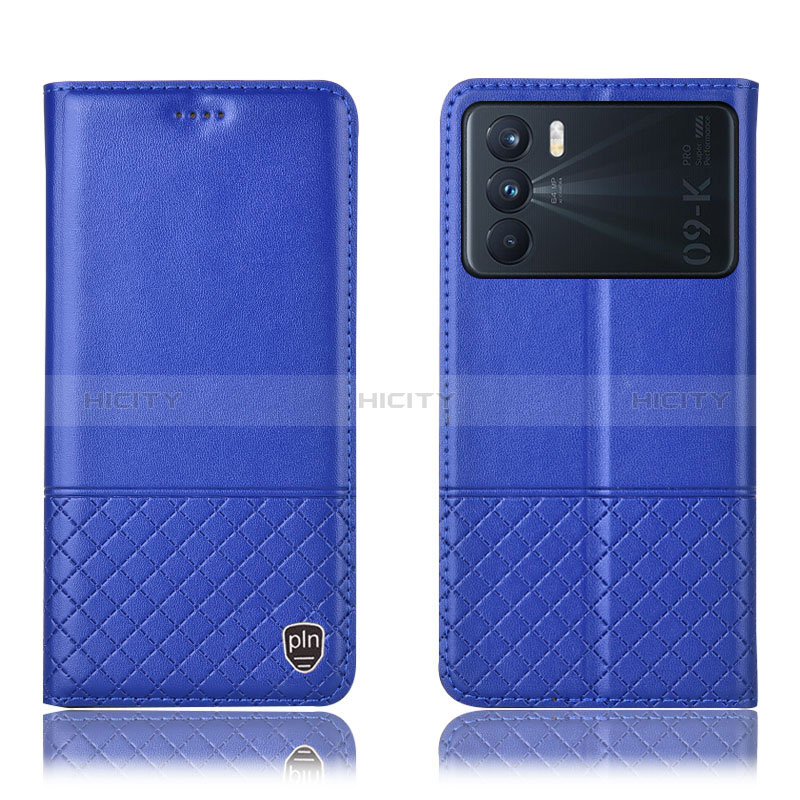 Funda de Cuero Cartera con Soporte Carcasa H10P para Oppo K9 Pro 5G Azul