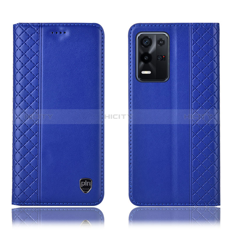 Funda de Cuero Cartera con Soporte Carcasa H10P para Oppo K9X 5G Azul