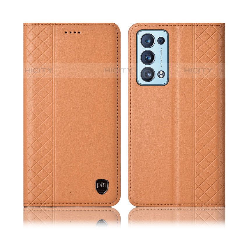 Funda de Cuero Cartera con Soporte Carcasa H10P para Oppo Reno6 Pro 5G