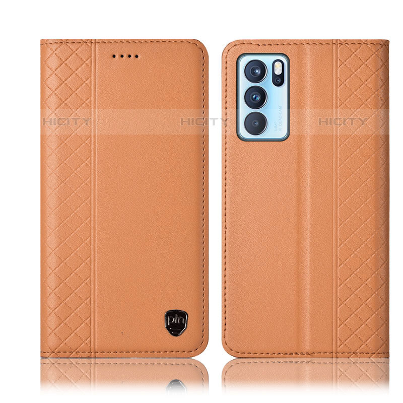 Funda de Cuero Cartera con Soporte Carcasa H10P para Oppo Reno6 Pro 5G India