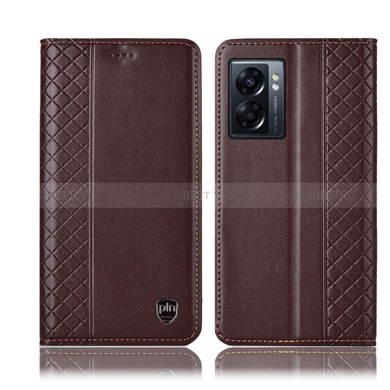 Funda de Cuero Cartera con Soporte Carcasa H10P para Realme V23 5G Marron