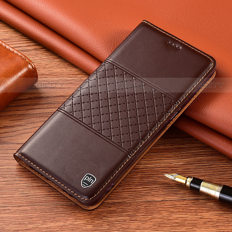 Funda de Cuero Cartera con Soporte Carcasa H10P para Samsung Galaxy S21 5G Marron