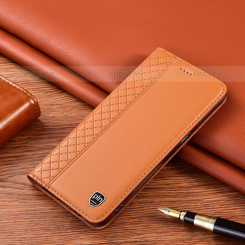 Funda de Cuero Cartera con Soporte Carcasa H10P para Vivo Y52s 5G Naranja