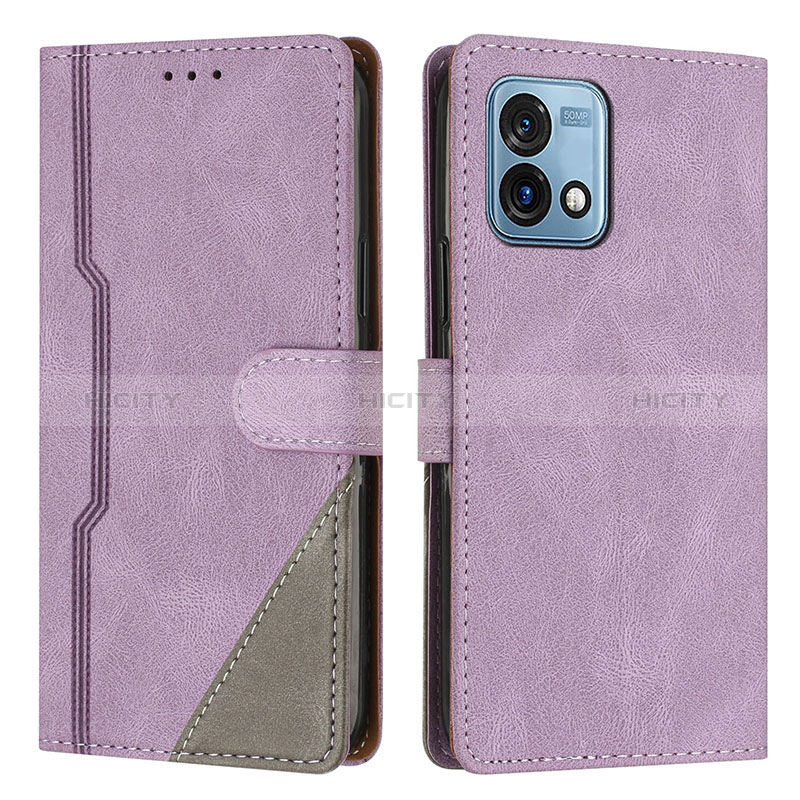 Funda de Cuero Cartera con Soporte Carcasa H10X para Motorola Moto G Stylus (2023) 5G Morado