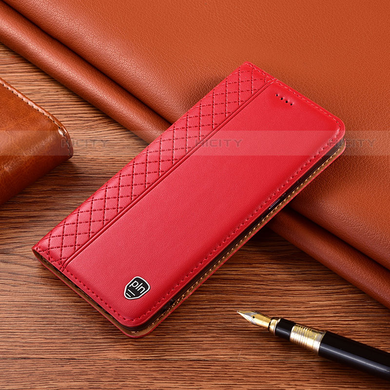 Funda de Cuero Cartera con Soporte Carcasa H11P para Motorola Moto G Play (2023) Rojo