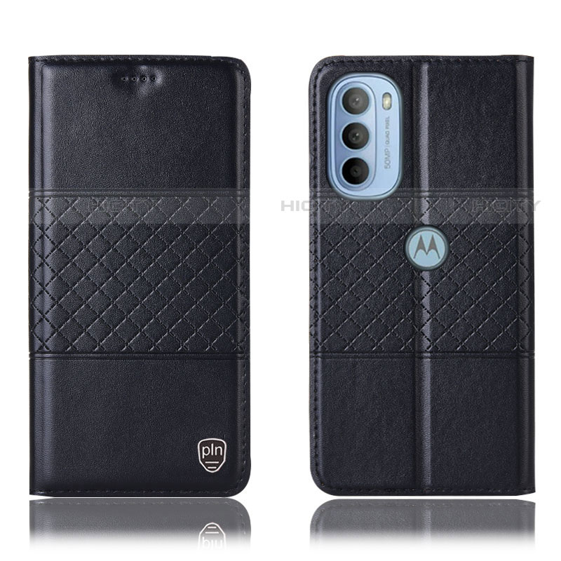 Funda de Cuero Cartera con Soporte Carcasa H11P para Motorola Moto G41 Negro