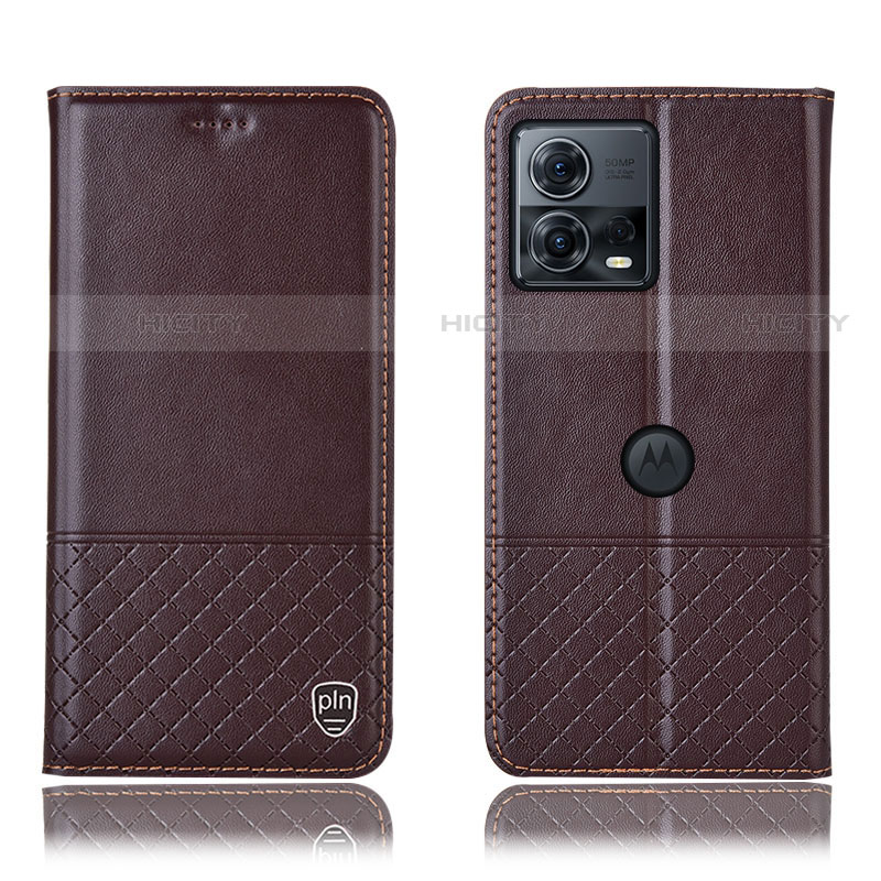 Funda de Cuero Cartera con Soporte Carcasa H11P para Motorola Moto S30 Pro 5G Marron