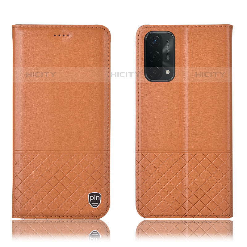 Funda de Cuero Cartera con Soporte Carcasa H11P para OnePlus Nord N200 5G Naranja