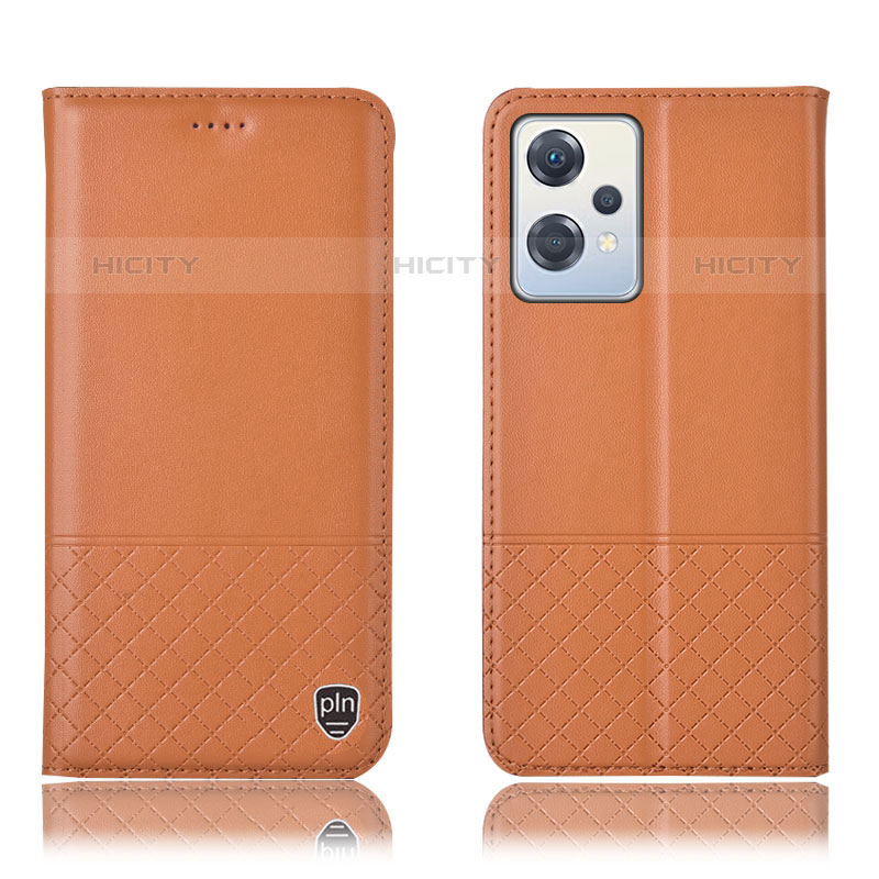 Funda de Cuero Cartera con Soporte Carcasa H11P para Oppo K10X 5G Naranja