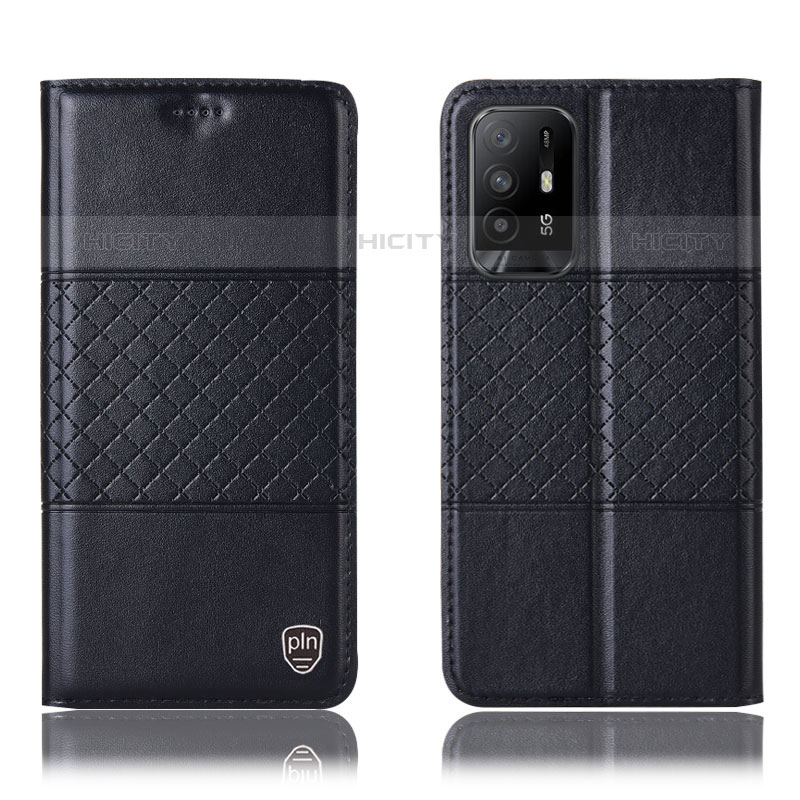 Funda de Cuero Cartera con Soporte Carcasa H11P para Oppo Reno5 Z 5G Negro