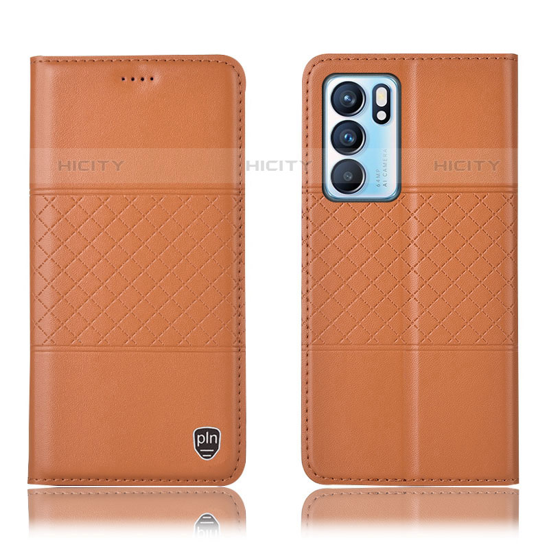 Funda de Cuero Cartera con Soporte Carcasa H11P para Oppo Reno6 5G