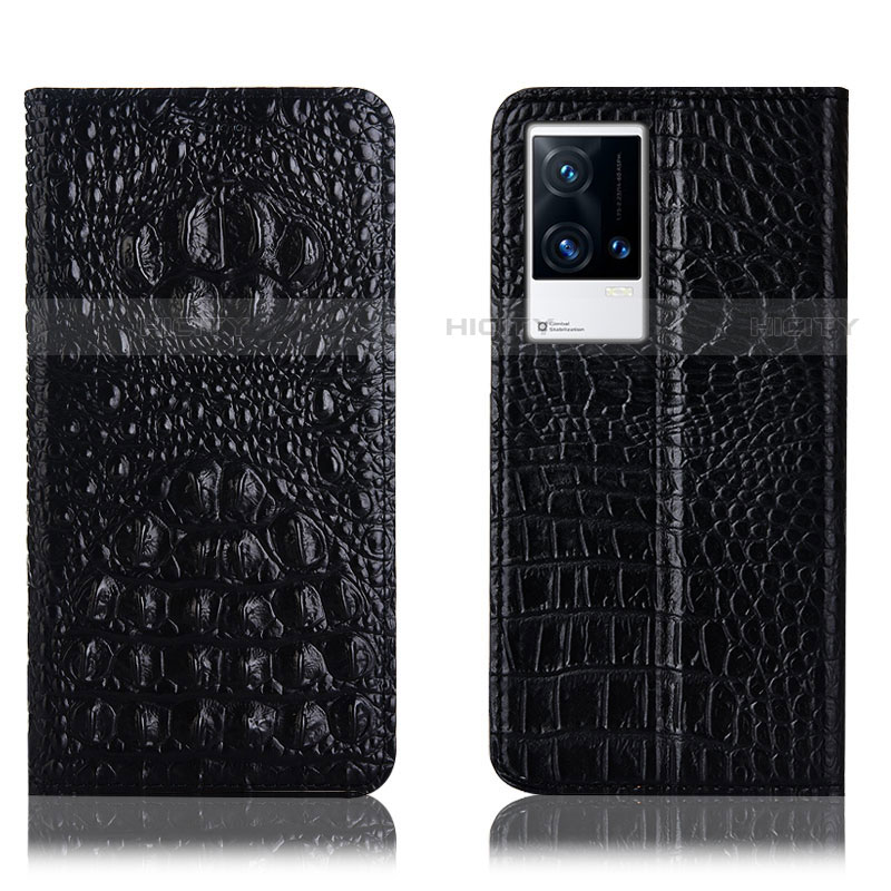 Funda de Cuero Cartera con Soporte Carcasa H11P para Vivo iQOO 8 Pro 5G Negro