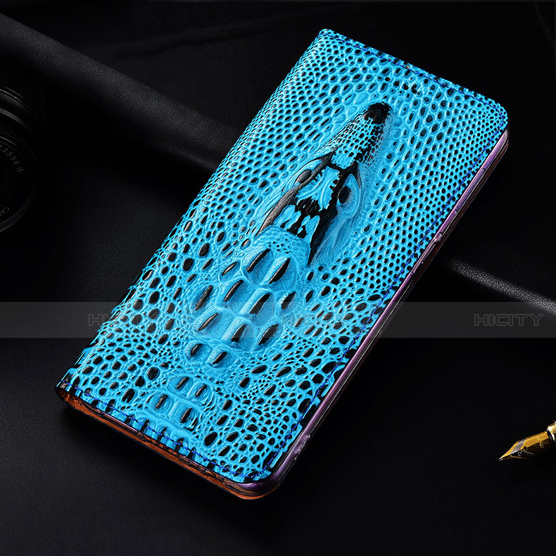 Funda de Cuero Cartera con Soporte Carcasa H15 para Apple iPhone 13 Pro Max Azul