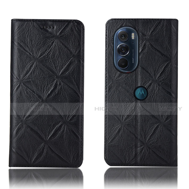 Funda de Cuero Cartera con Soporte Carcasa H15P para Motorola Moto Edge 30 Pro 5G Negro