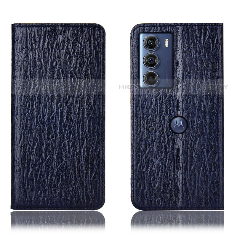 Funda de Cuero Cartera con Soporte Carcasa H15P para Motorola Moto Edge S30 5G Azul