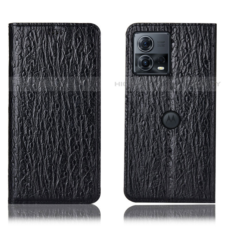 Funda de Cuero Cartera con Soporte Carcasa H15P para Motorola Moto Edge S30 Pro 5G Negro