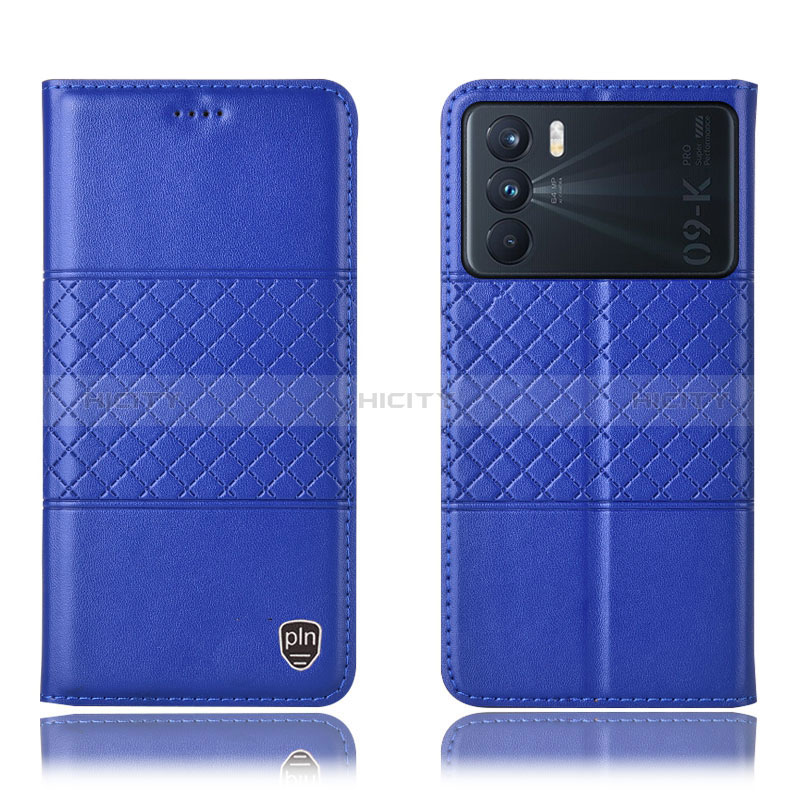 Funda de Cuero Cartera con Soporte Carcasa H15P para Oppo K9 Pro 5G Azul