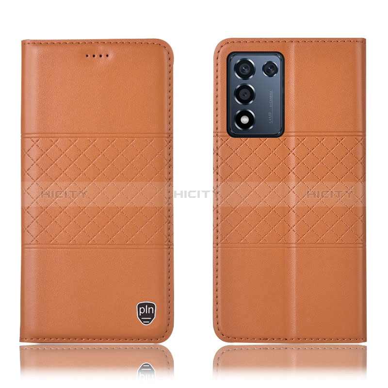 Funda de Cuero Cartera con Soporte Carcasa H15P para Realme 9 SE 5G Naranja